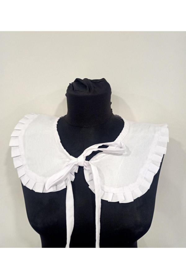 Bav Butik Ayvitrin Kadın Fırfır Detay Gömlek Yaka - Image 1