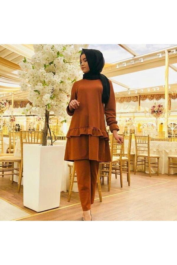 Bav Butik Ayvitrin Kadın Ikili Takım Taba - Image 1