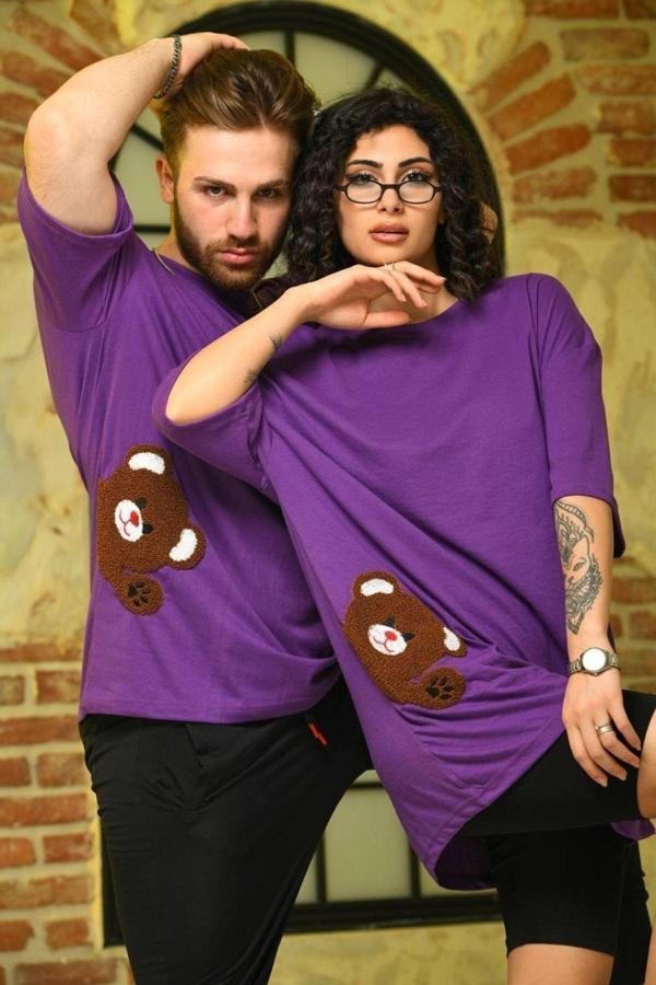 Bav Butik Ayvitrin Sevgili Kombini Unicex Çift Tişört - Image 1