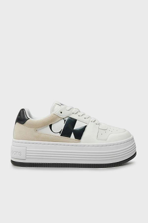 Calvin Klein Logolu Deri Kadın Sneaker Ayakkabı YW0YW014820LD - Image 1