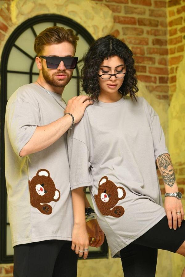 Bav Butik Ayvitrin Sevgili Kombini Unicex Çift Tişört - Image 1