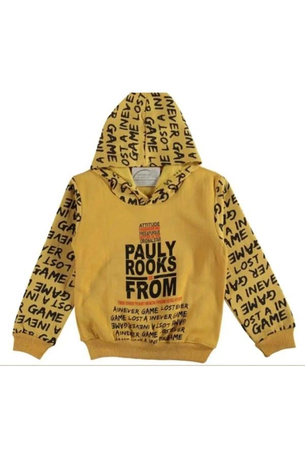 Bav Butik Ayvitrin Erkek Çocuk Kapşonlu Sweatshirt Hardal - Image 1