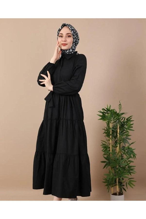 Bav Butik Ayvitrin Kadın Düğmeli Elbise - Image 1