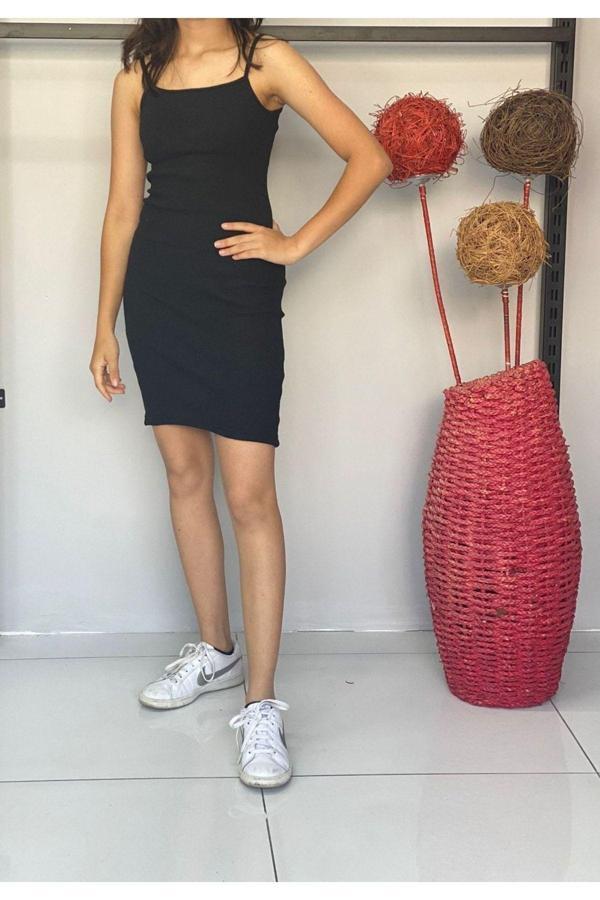 Bav Butik Ayvitrin Genç İp Askılı Elbise Yazlık Triko - Image 1