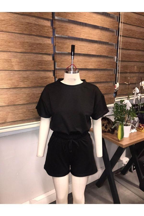 Bav Butik Ayvitrin Kadın Şort Tişört Takım Lacivert - Image 1
