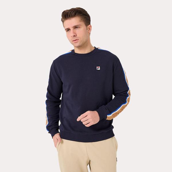 Fila Erkek Bisiklet Yaka Sweatshirt Braid Detail TM411156 - Image 1