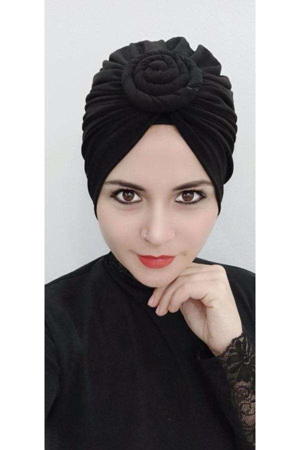 Bav Butik Ayvitrin Kadın Düğüm Burgu Bone Siyah - Image 1