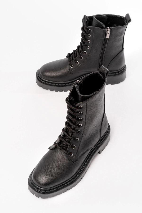 1101-2289 Siyah Luna Bağcıklı Fermuarlı Günlük Kadın Bot - Image 1