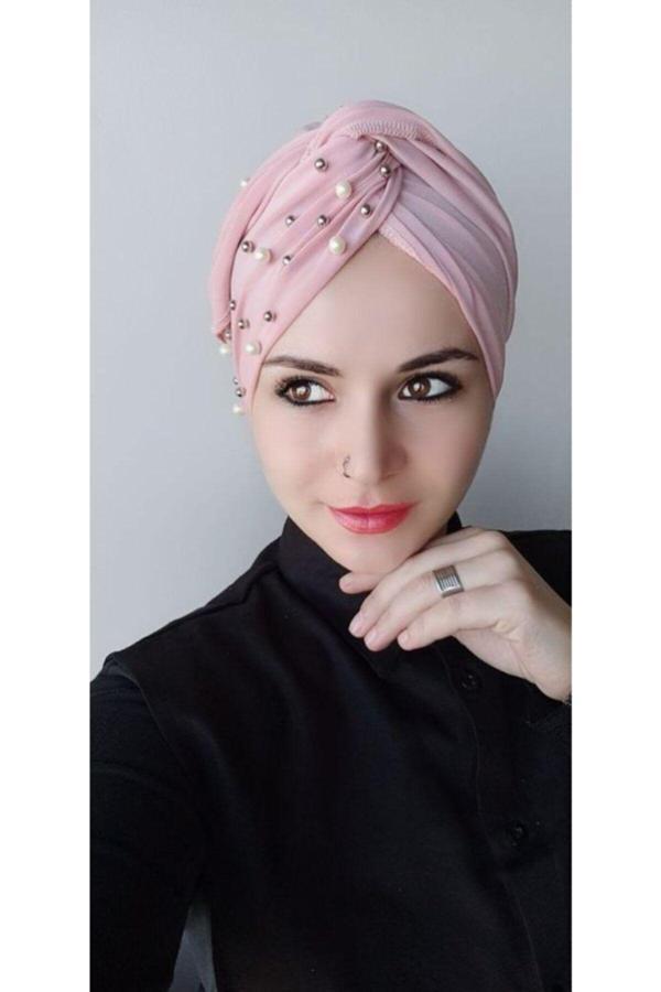 Bav Butik Ayvitrin Incili Dolama Bone Gül Kurusu - Image 1