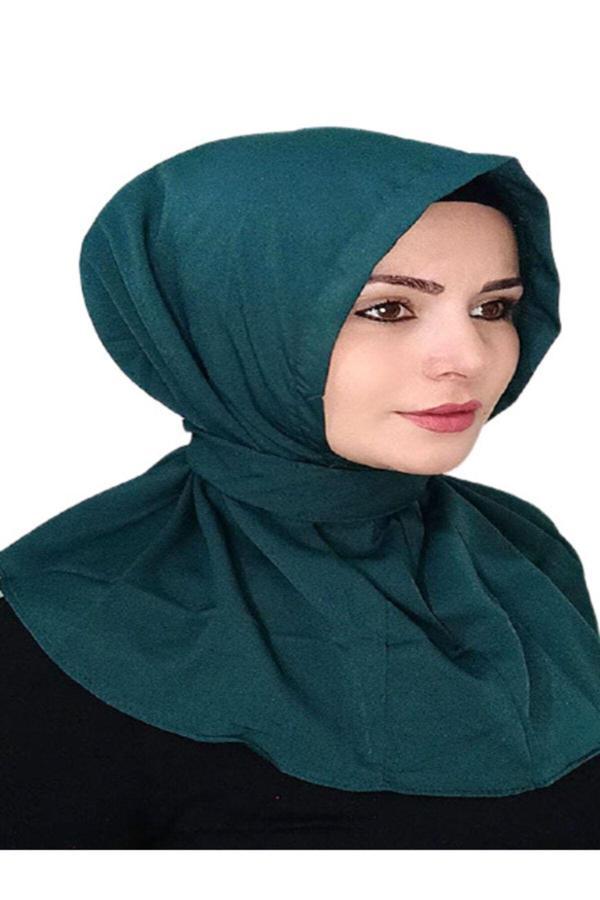 Bav Butik Ayvitrin Kadın Çıt Çıt Hazır Pratik Krep Şal Zümrüt - Image 1