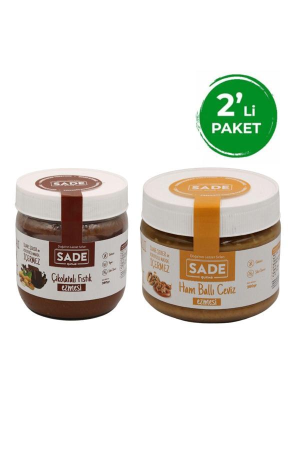 Çikolatalı Fıstık Ezmesi 360g - Ham Ballı Ceviz Ezmesi 280g 2'li Paket - Image 1