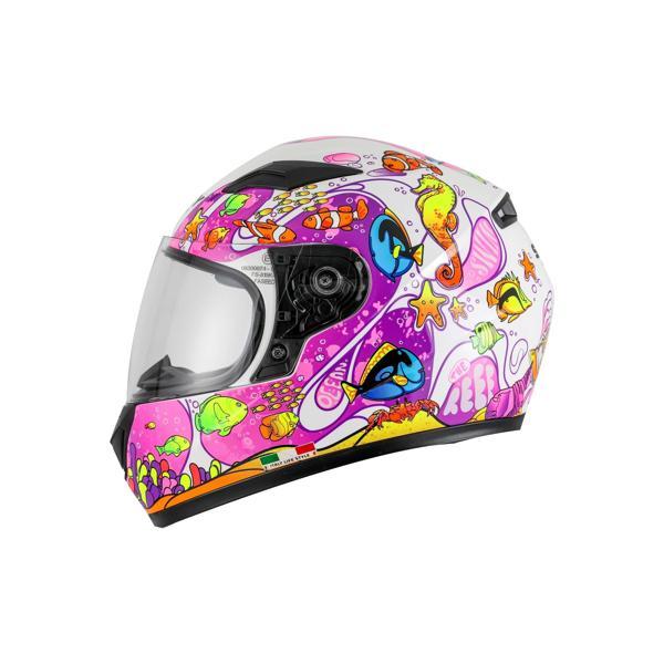 KASK SWAY  ÇOCUK SW 815K OCEAN White Pink Full Face - Image 1