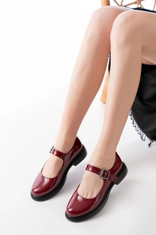 YSN-4444 Bordo Rugan Günlük Bayan Ayakkabı - Image 1