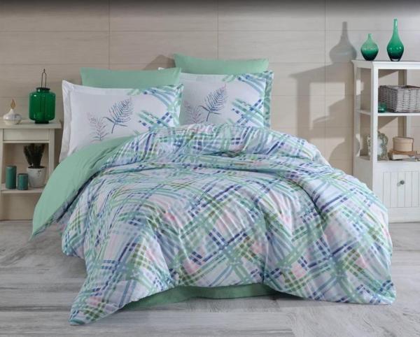 Hobby Çift Kişilik Ranforce Nevresim Takımı Irma Aqua - Image 1