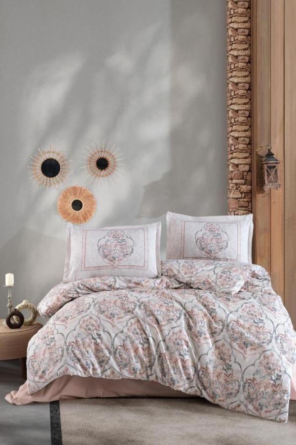 Clasy Ranforce Nevresim Takımı Çift Kişilik Hezen V1 Bej - Image 1