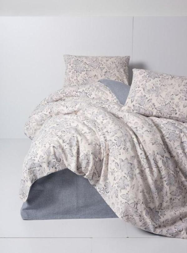 Cotton Box Flanel Nevresim Takımı Çift Kişilik Ruby Antrasit - Image 1