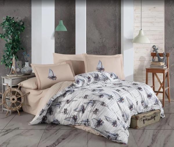 Hobby Çift Kişilik Ranforce Nevresim Takımı Milena Mavi - Image 1
