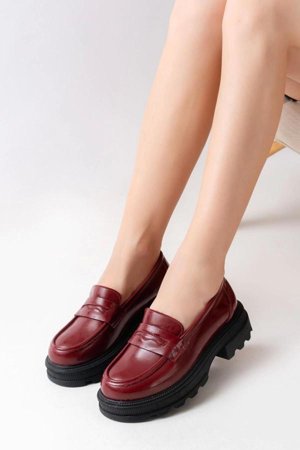 746-759 Bordo Rugan Günlük Yüksek Tabanlı Loafer Ayakkabı - Image 1