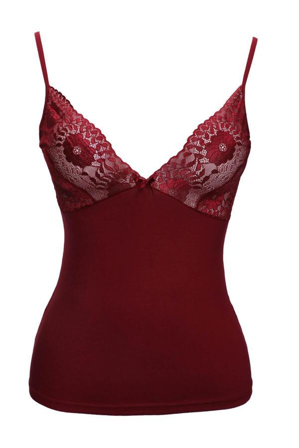 Kadın İnce Askılı Dantel Detaylı Penye Çamaşır Takımı - Image 1