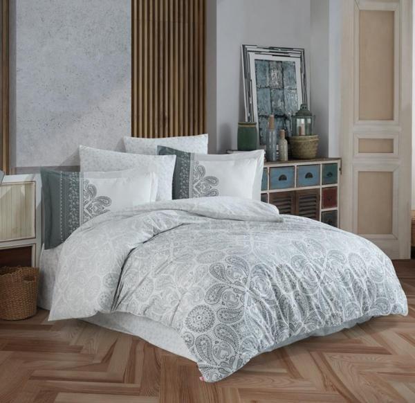 Hobby Çift Kişilik Poplin Nevresim Takımı İrene Gri - Image 1