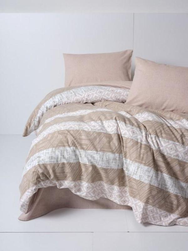 Cotton Box Flanel Nevresim Takımı Çift Kişilik Arrow Krem - Image 1