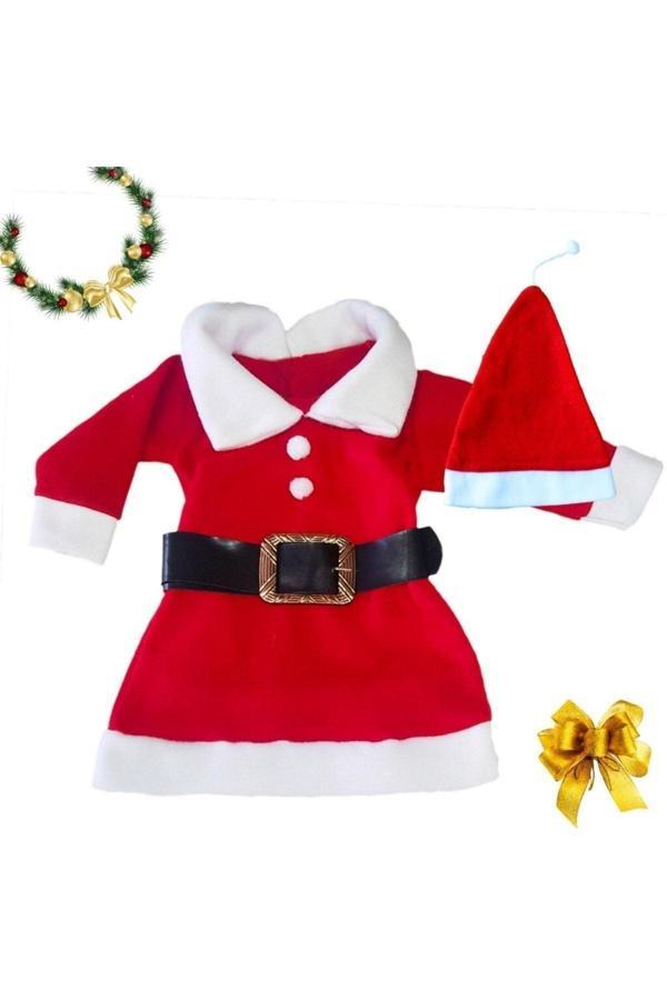 Bav Butik Ayvitrin Noel Yılbaşı Kostümü Elbisesi Unisex Kırmızı - Image 1