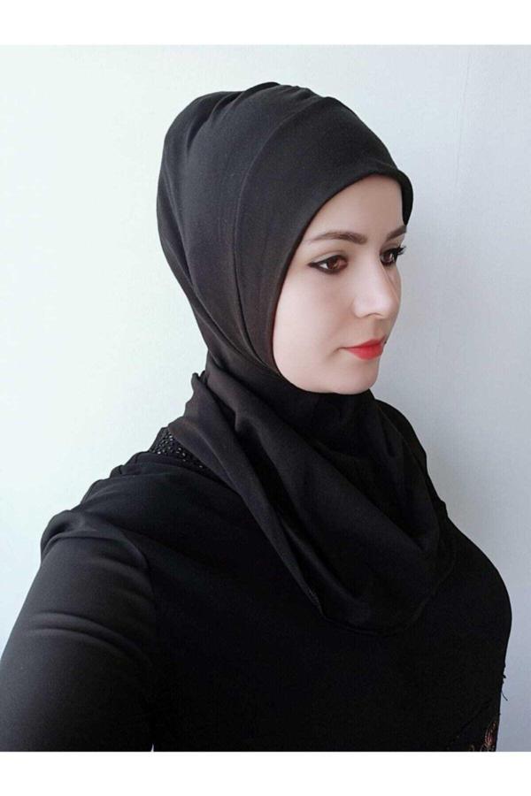 Bav Butik Ayvitrin Kadın Tesettür Boyunluklu Bone Siyah - Image 1