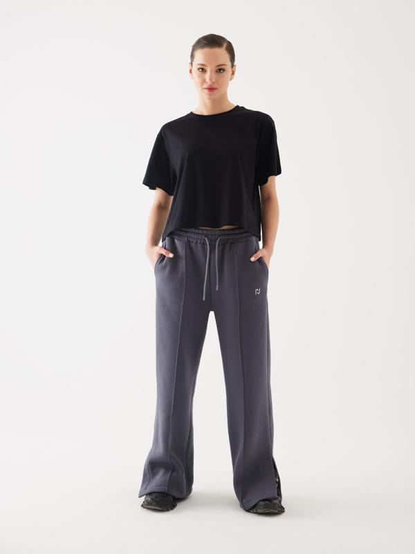 Füme Şardonlu Yırtmaç Detay Jogger - Image 1