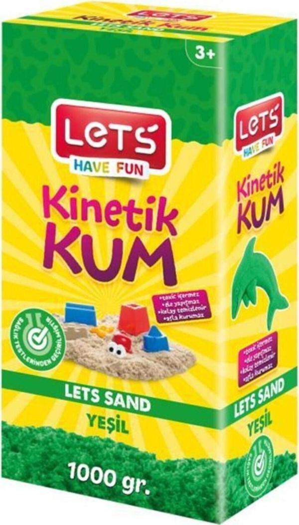 Lets Kinetik Kum 1000 gr. Yeşil Karton Kutu - Image 1
