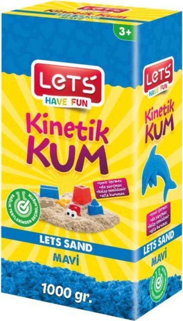 Lets Kinetik Kum 1000 gr. Mavi Karton Kutu - Image 1