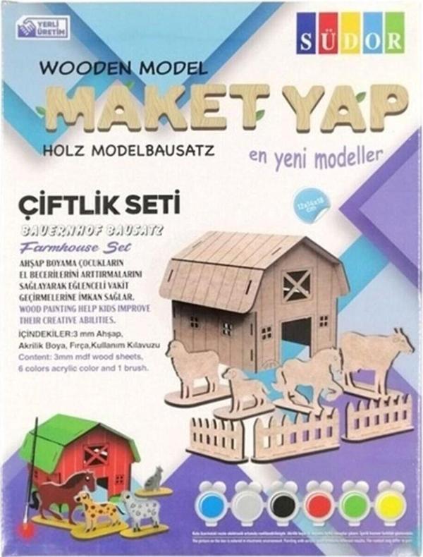 Südor Ahşap Kutulu Maket Çiftlik Boyama Seti Büyük - Image 1