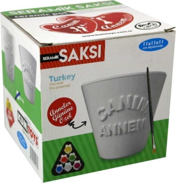 Redka Anneler Gününe Özel 11x11x11 Cm Seramik Saksı Kum Toys - Image 1