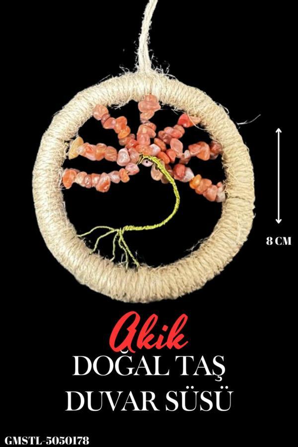 Sertifikalı Akik Doğal Taş El Yapımı Duvar Süsü & Araba Süsü & Kapı Süsü - Image 1