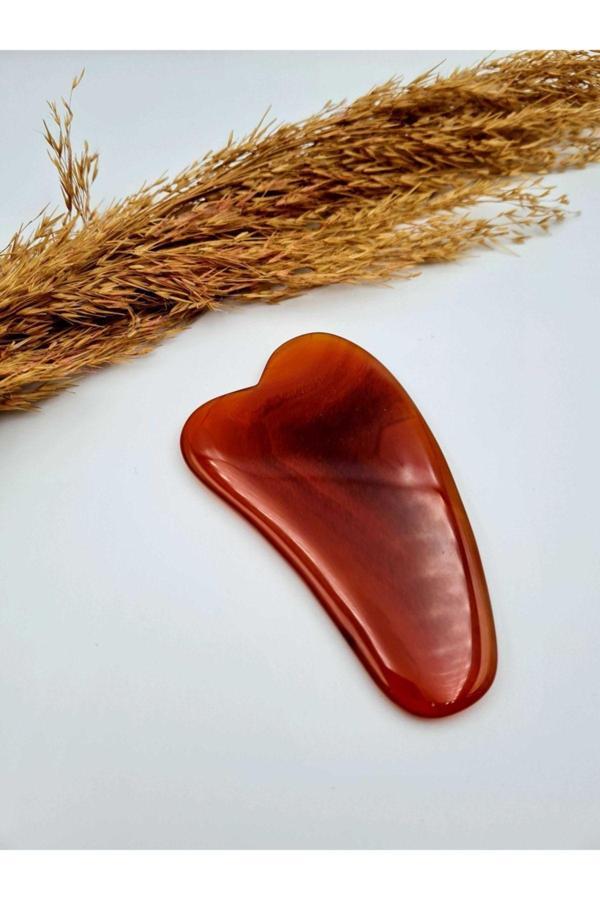 Sertifikalı Akik Taşı Orijinal Doğal Taş Gua Sha Masaj Taşı - Image 1