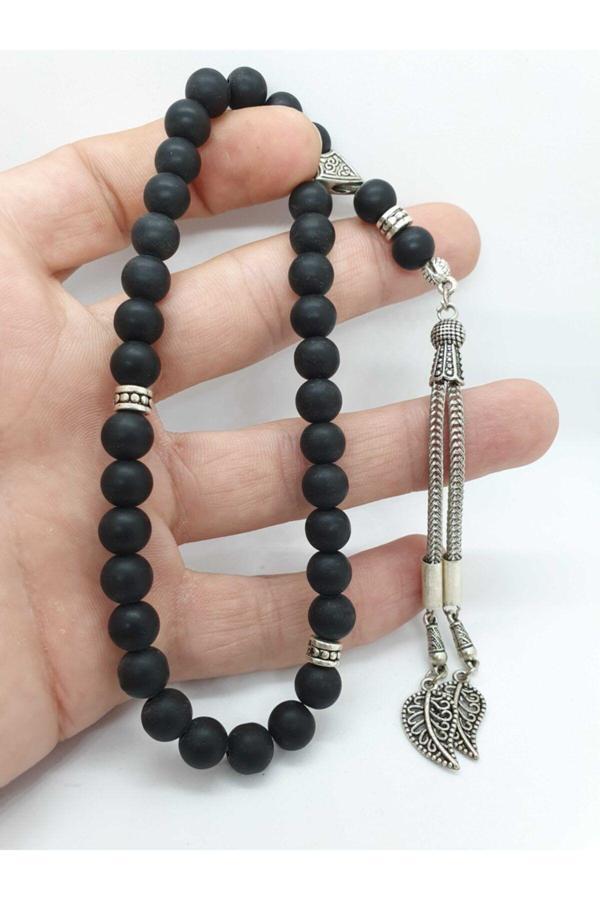 Sertifikalı Doğal Taş Mat Oniks Taşı 8 Mm Tesbih - Image 1