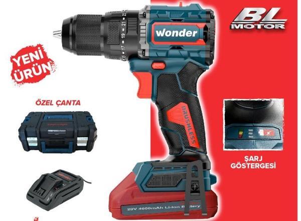 Wonder Kömürsüz Şarjlı Darbeli Matkap Li-Ion 85nm  20 V 2.0 AH - Image 1