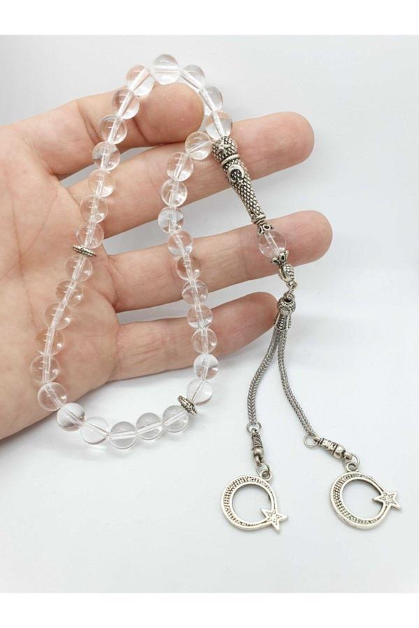 Sertifikalı Kristal Kuvars Doğal Taş Tesbih 8 Mm - Image 1