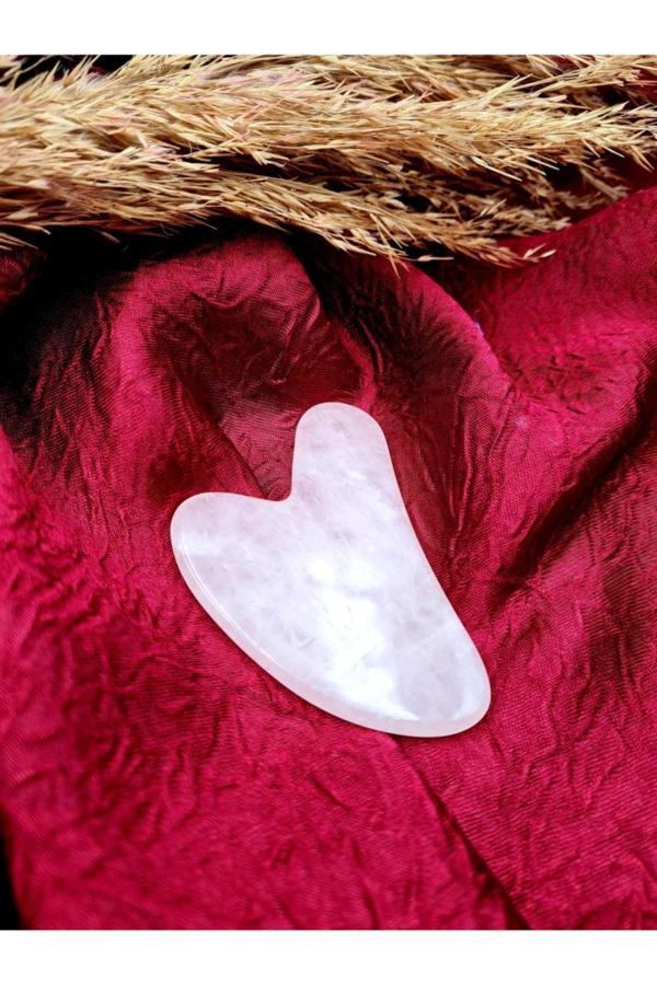 Sertifikalı Pembe Kuvars Taşı Orijinal Doğal Taş Gua Sha Masaj Taşı - Image 1