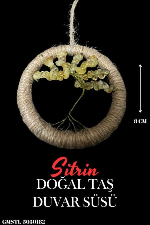 Sertifikalı Sitrin Doğal Taş El Yapımı Duvar Süsü & Araba Süsü & Kapı Süsü - Image 1