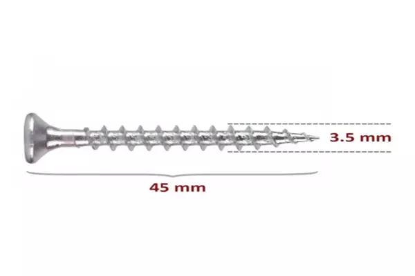 Sunta Vidası 3,5X45 Çinko 100 Adet - Image 1
