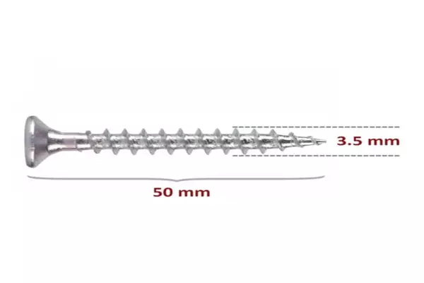 Sunta Vidası 3,5X50 Çinko 50 Adet - Image 1