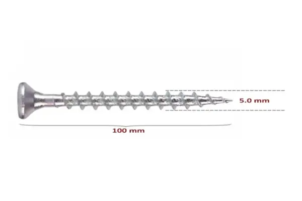 Sunta Vidası 5,0X100 Çinko 50 Adet - Image 1