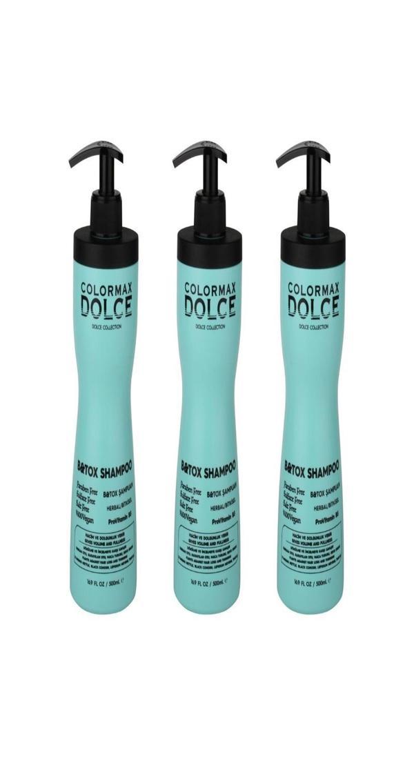 Colormax Dolce NEW Series B&Tox Kompleks ProVitamin B5 Vegan Şampuan 500 ML 3 Adet - Image 1