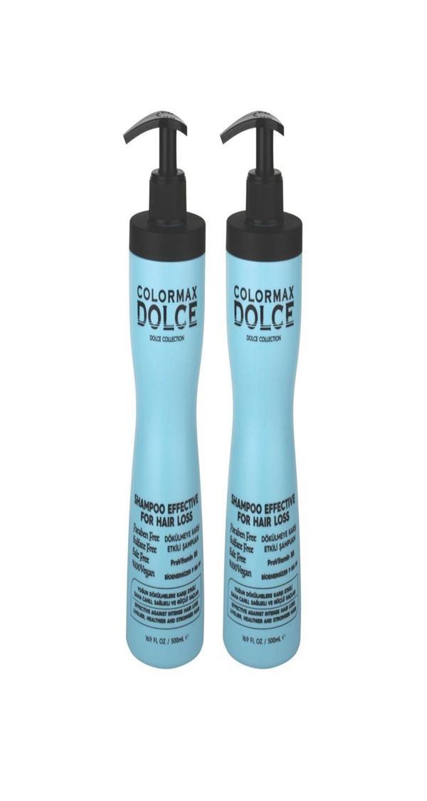 Colormax Dolce NEW Series Dökülme Karşıtı ProVitamin B5 Vegan Şampuan 500 ML 2 Adet - Image 1