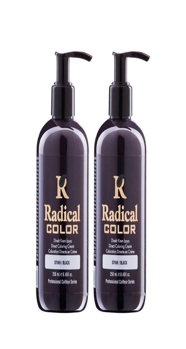 Radical Color NEW 25/Black Amonyaksız Su Bazlı Saç Boyası 250 ML 2 Adet Siyah - Image 1