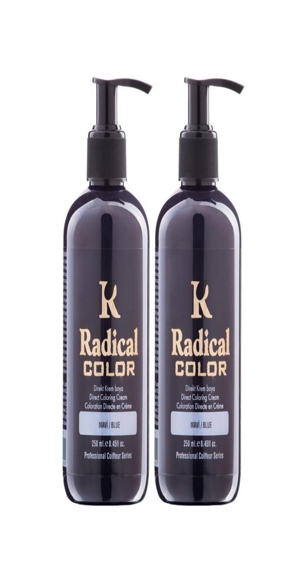 Radical Color NEW 25/Blue Amonyaksız Su Bazlı Saç Boyası 250 ML 2 Adet Mavi - Image 1