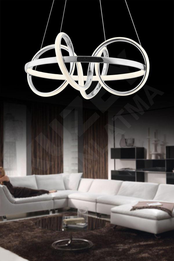 GİZEM 3 RENK YANAN KUMANDALI LED AVİZE - Image 1