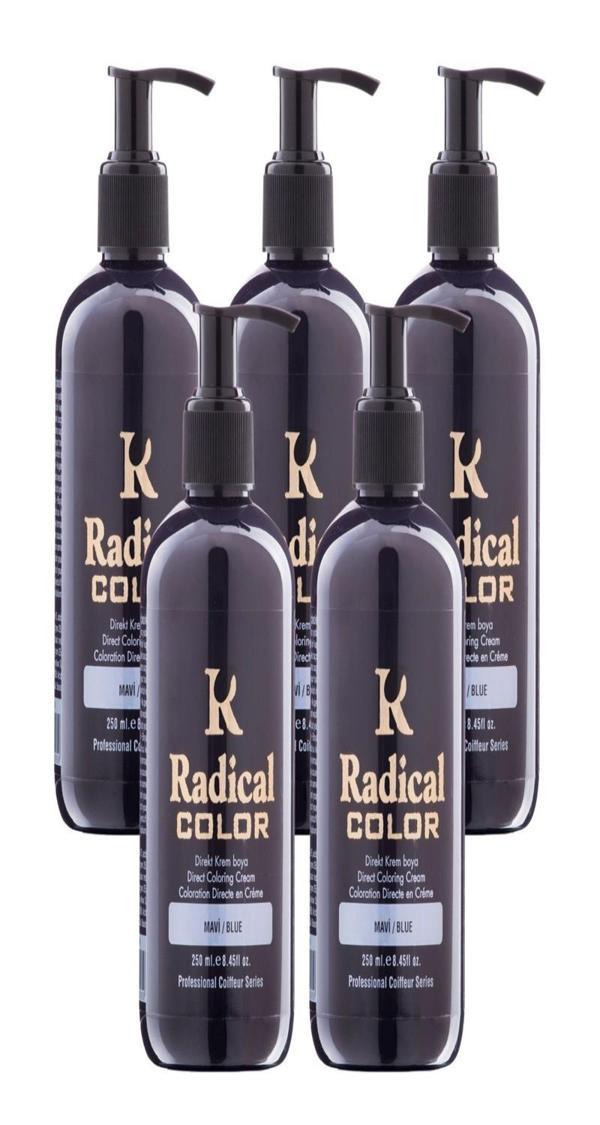 Radical Color NEW 25/Blue Amonyaksız Su Bazlı Saç Boyası 250 ML 5 Adet Mavi - Image 1
