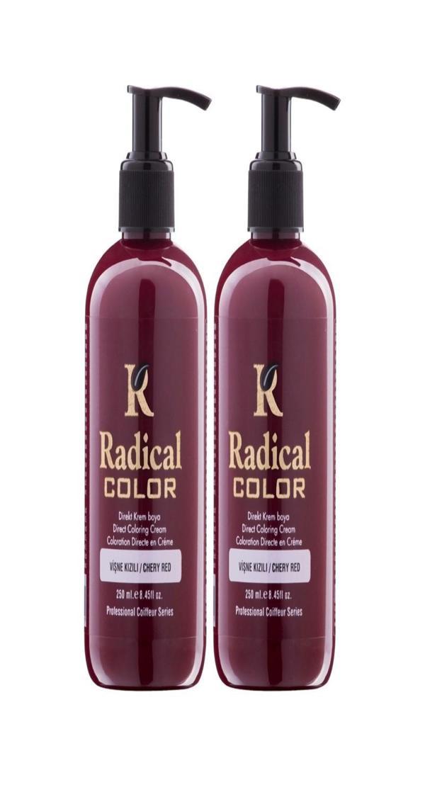 Radical Color NEW 25/Cheryred Amonyaksız Su Bazlı Saç Boyası 250 ML 2 Adet Vişne Kızılı - Image 1