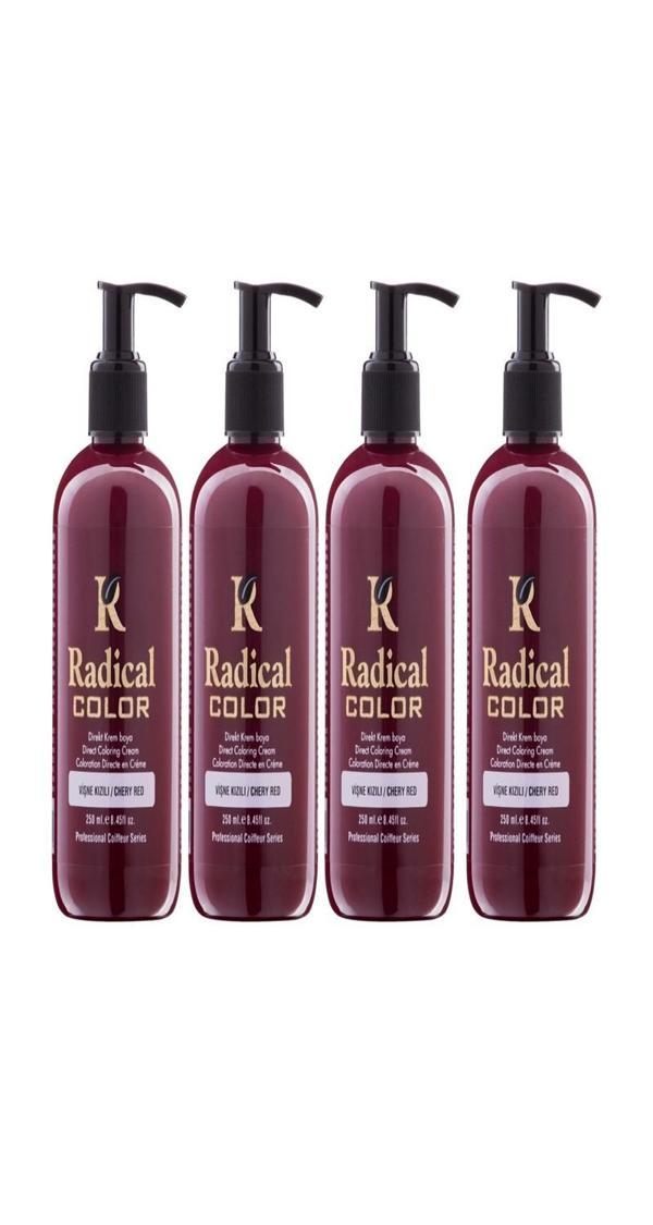 Radical Color NEW 25/Cheryred Amonyaksız Su Bazlı Saç Boyası 250 ML 4 Adet Vişne Kızılı - Image 1
